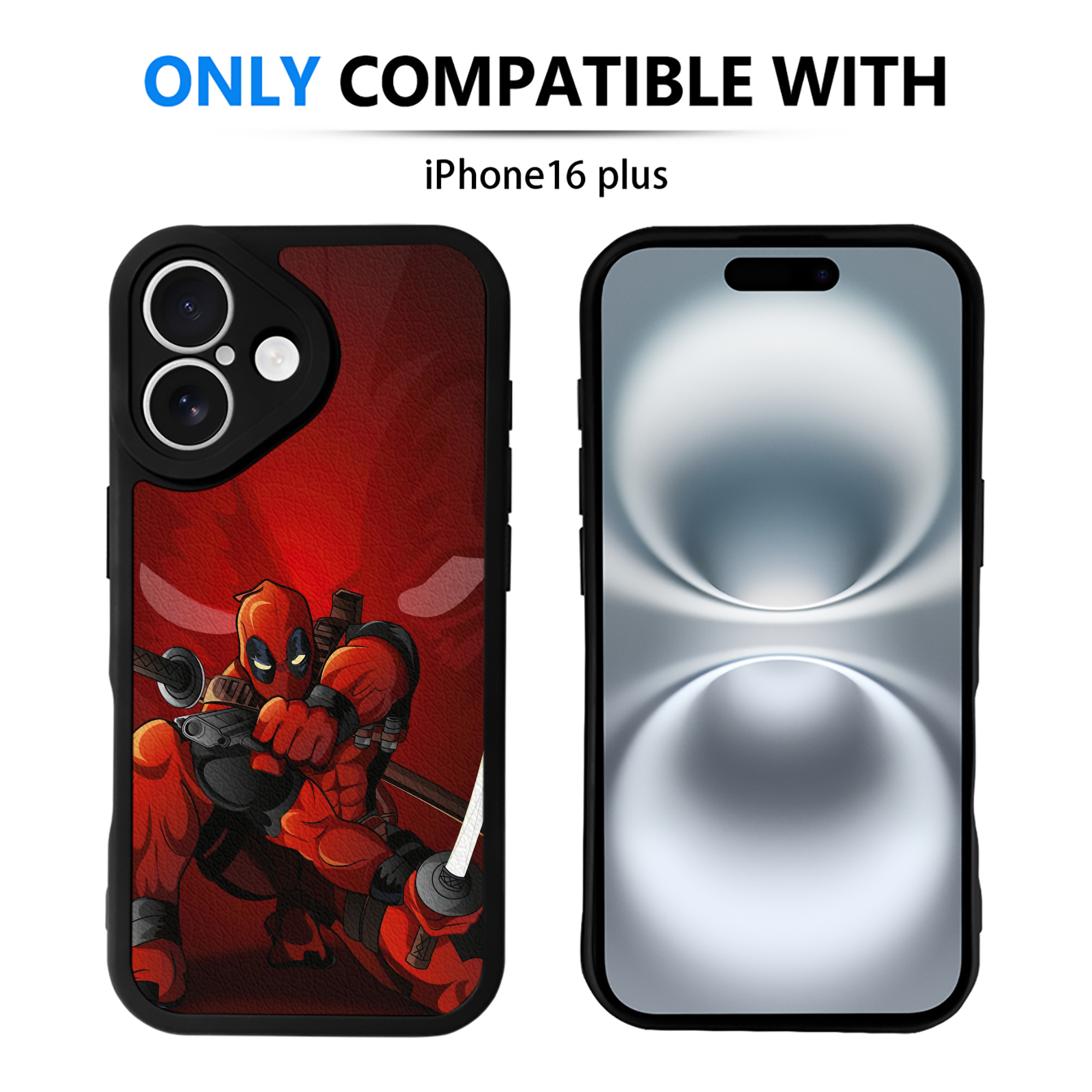 （画像用） Deadpool デッドプール 【iPhone 16シリーズ対応】シリコンスマホケース（レザー調） 材質：シリコン